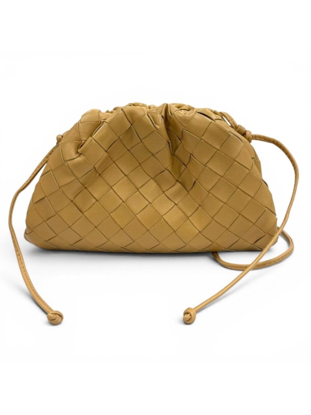 Bottega Veneta Intrecciato Mini the Pouch Leather Shoulder Bag Beige
